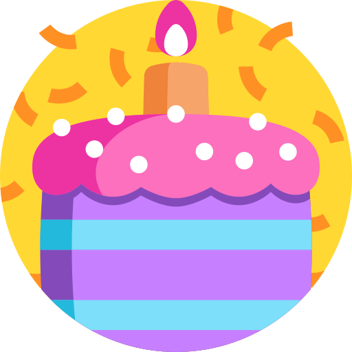 Torta de cumpleaños Detailed Flat Circular Flat icono