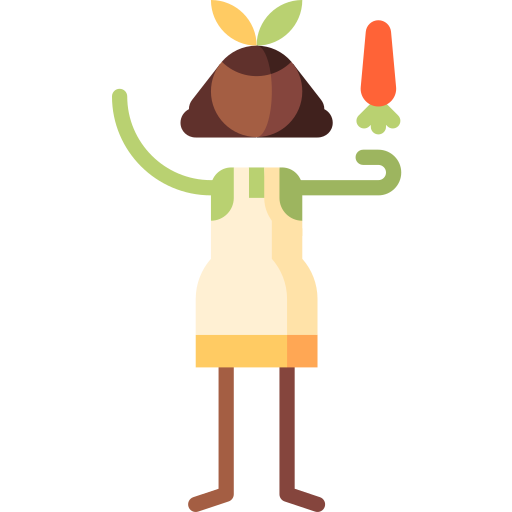 Vegetarian restaurant Puppet Characters Flat icon
