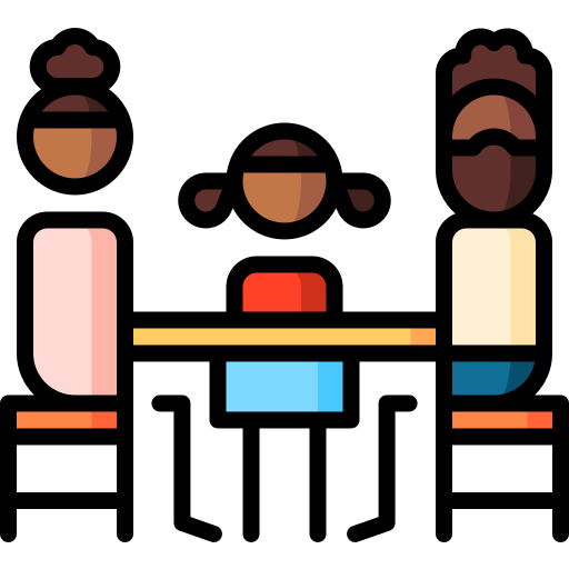 Family Puppet Characters Lineal Color icon