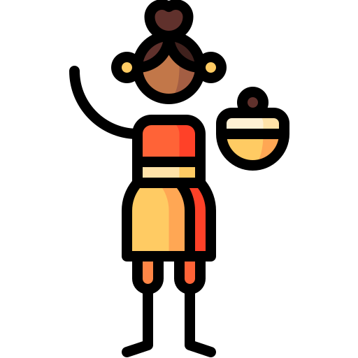 Indian restaurant Puppet Characters Lineal Color icon