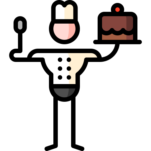 szef kuchni Puppet Characters Lineal Color ikona
