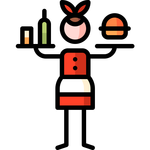 kelnerka Puppet Characters Lineal Color ikona