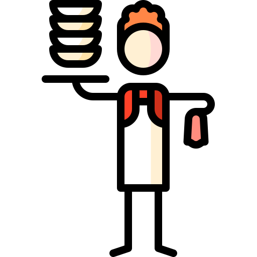 busboy Puppet Characters Lineal Color icon