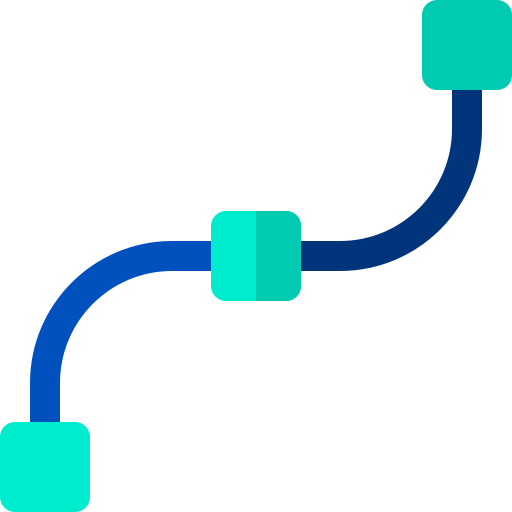 Curva Basic Rounded Flat Ícone