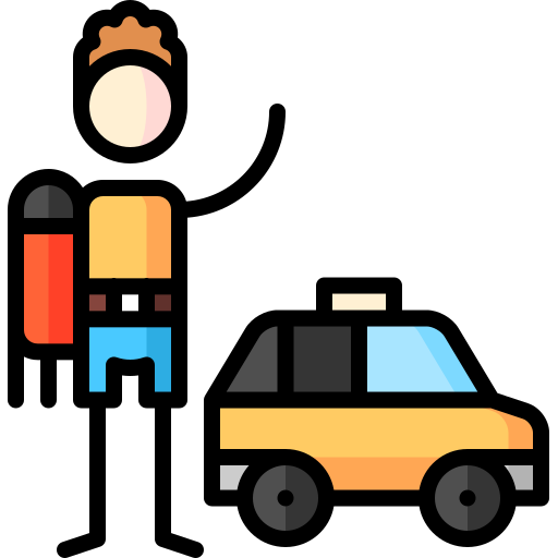 Taxi Puppet Characters Lineal Color icono