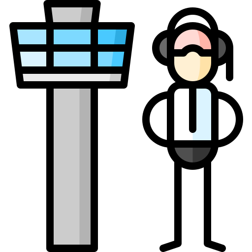Air controller Puppet Characters Lineal Color icon