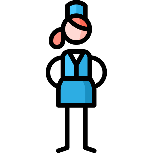 Auxiliar de vuelo Puppet Characters Lineal Color icono