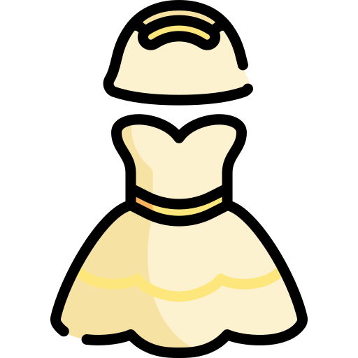 Wedding dress Kawaii Lineal color icon