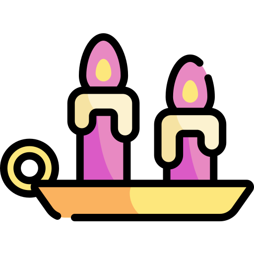 candele Kawaii Lineal color icona