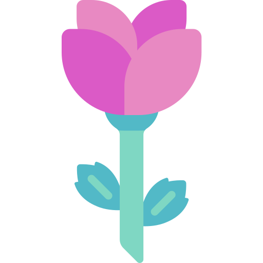 róża Kawaii Flat ikona