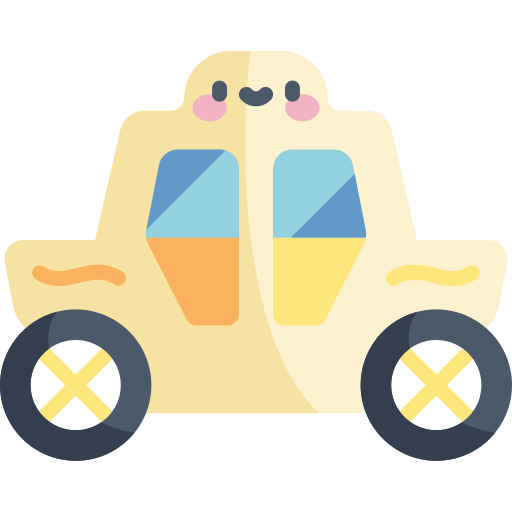 carro Kawaii Flat icono