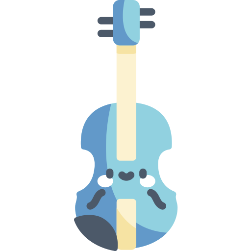 violon Kawaii Flat Icône