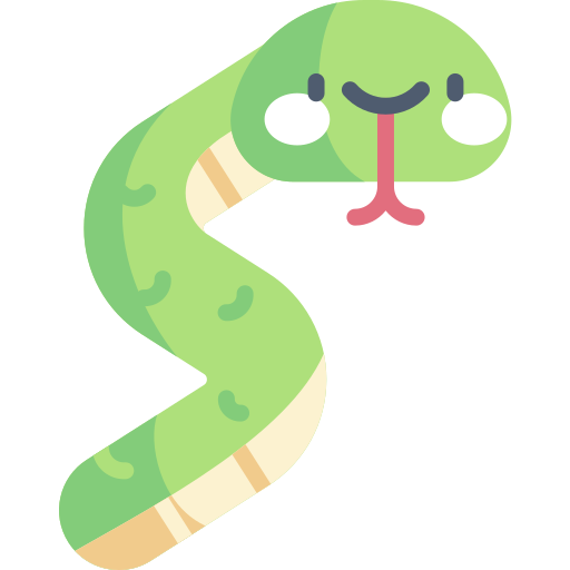 Змея Kawaii Flat иконка