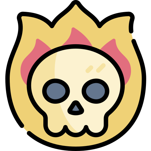 Cráneo Kawaii Lineal color icono