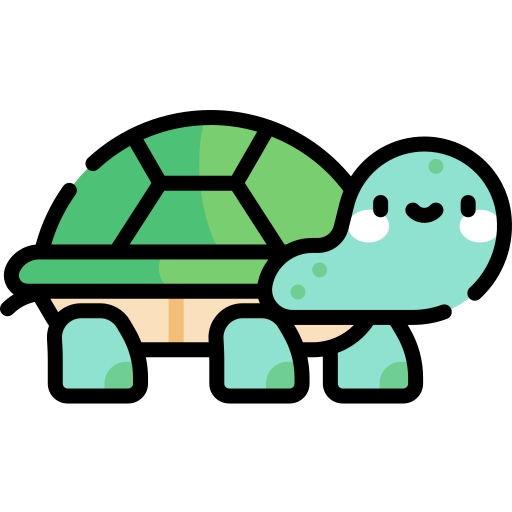 tortue Kawaii Lineal color Icône