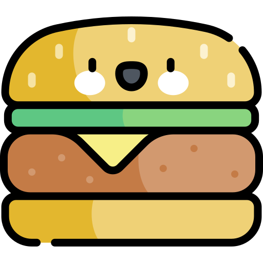 Hamburger Kawaii Lineal color icon