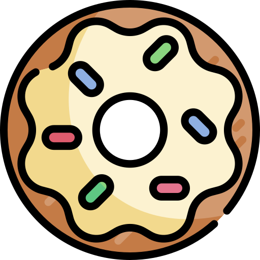 Rosquilla Kawaii Lineal color icono