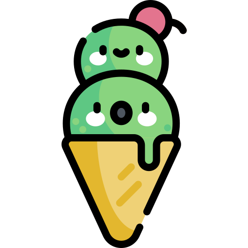 Ice cream Kawaii Lineal color icon
