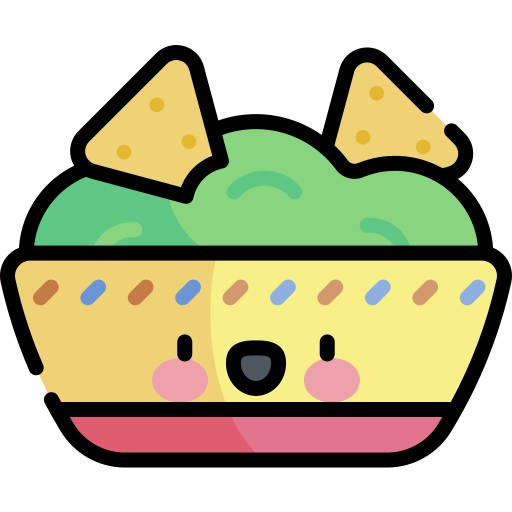 guacamole Kawaii Lineal color icoon