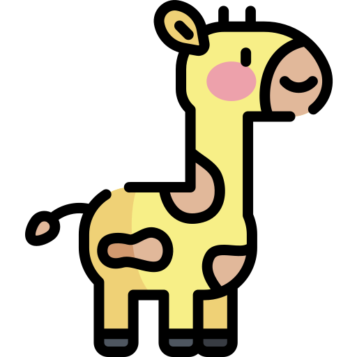 Жирафа Kawaii Lineal color иконка