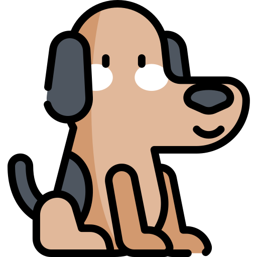 hond Kawaii Lineal color icoon