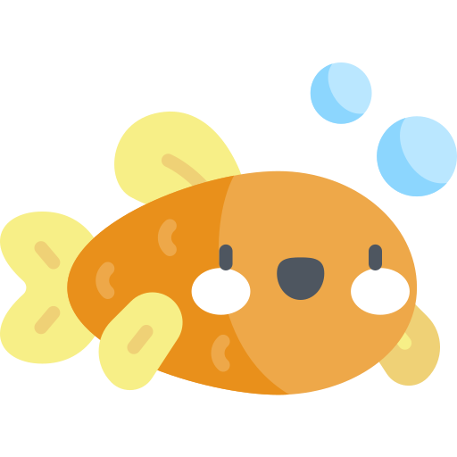 złota rybka Kawaii Flat ikona