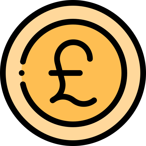 Pound sterling Detailed Rounded Lineal color icon