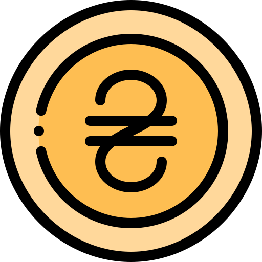 Hryvnia Detailed Rounded Lineal color icon