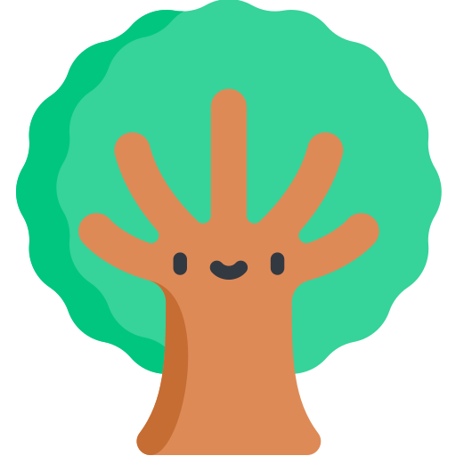 árbol Kawaii Flat icono
