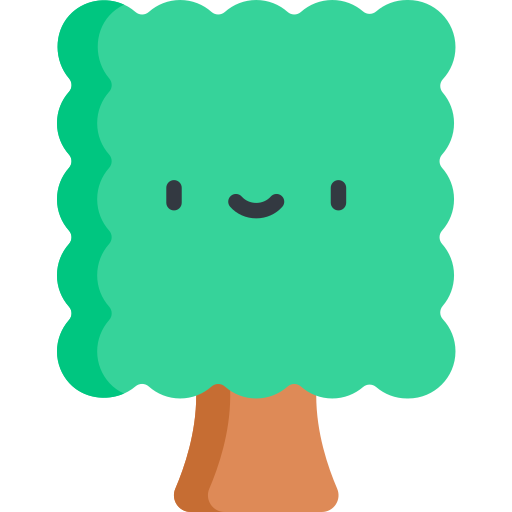 árbol Kawaii Flat icono