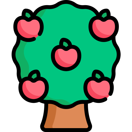 árvore de maçã Kawaii Lineal color Ícone