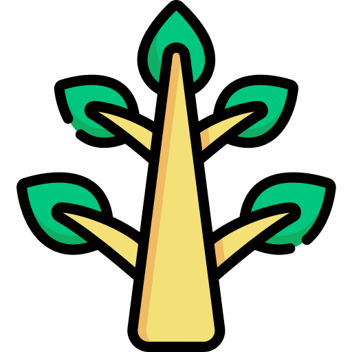 albero Kawaii Lineal color icona