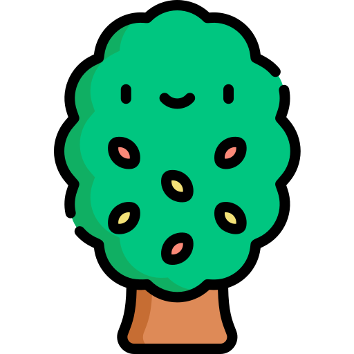 arbre Kawaii Lineal color Icône