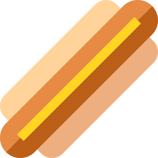 hot dog Basic Straight Flat ikona