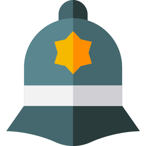 Sombrero de la policía Basic Straight Flat icono
