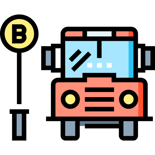 Ônibus Detailed Straight Lineal color Ícone