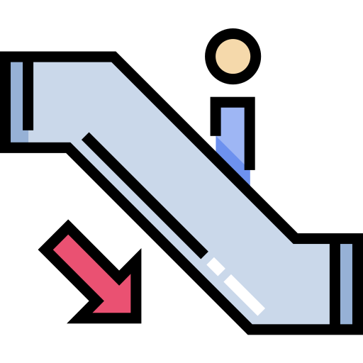 Escalator Detailed Straight Lineal color icon