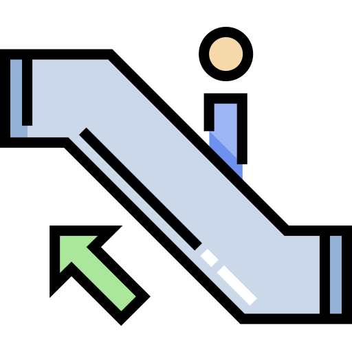 roltrap Detailed Straight Lineal color icoon