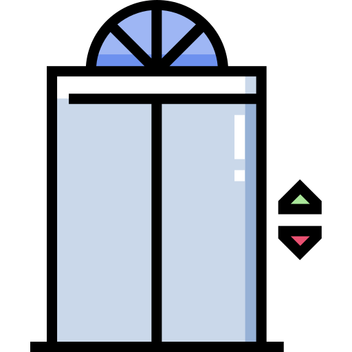 승강기 Detailed Straight Lineal color icon