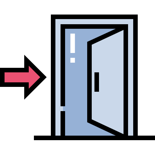 Puerta de salida Detailed Straight Lineal color icono