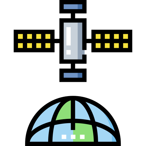 satelita Detailed Straight Lineal color ikona