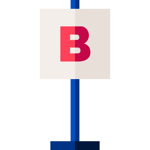 bushalte Basic Straight Flat icoon
