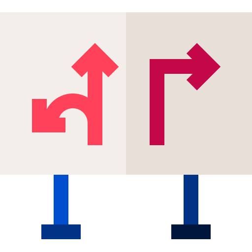 Señalización Basic Straight Flat icono