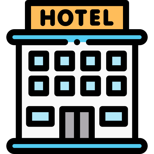 Hotel Detailed Rounded Lineal color icono