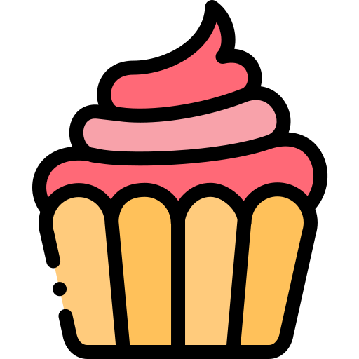 cupcake Detailed Rounded Lineal color icon
