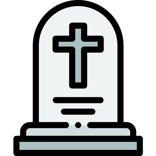 Cementery Detailed Rounded Lineal color icon