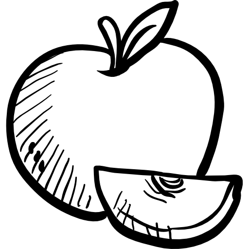 Яблоко Hand Drawn Black иконка