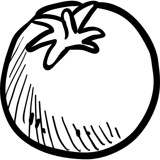 tomate Hand Drawn Black icono