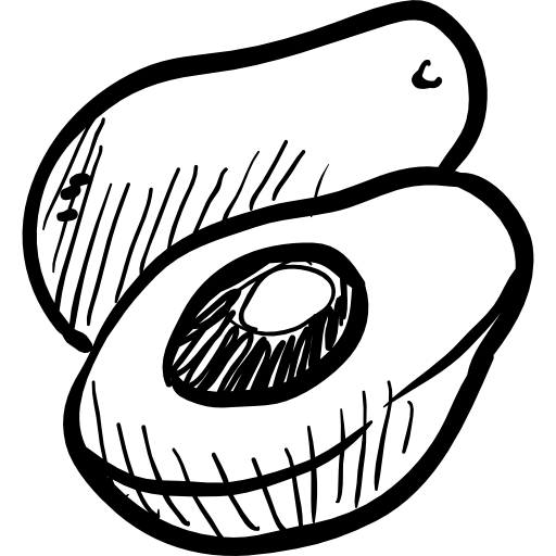 awokado Hand Drawn Black ikona