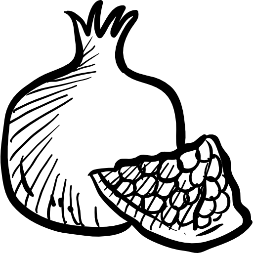 granaatappel Hand Drawn Black icoon